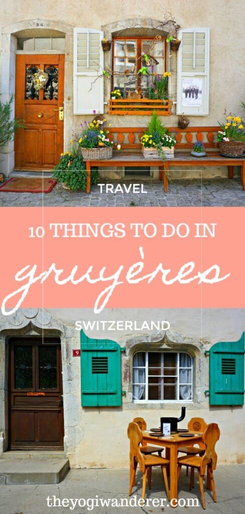 A complete travel guide to the medieval town of Gruyères, Switzerland, including all Gruyeres top attractions: Gruyeres Castle, Gruyeres cheese factory, the Moléson, HR Giber bar, museums, cheese and chocolate fondue, and more. #Gruyeres #Switzerland