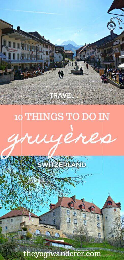 A complete travel guide to the medieval town of Gruyères, Switzerland, including all Gruyeres top attractions: Gruyeres Castle, Gruyeres cheese factory, the Moléson, HR Giber bar, museums, cheese and chocolate fondue, and more. #Gruyeres #Switzerland
