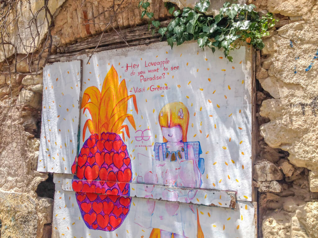 Street art in the Plaka district - 1 day in Athens