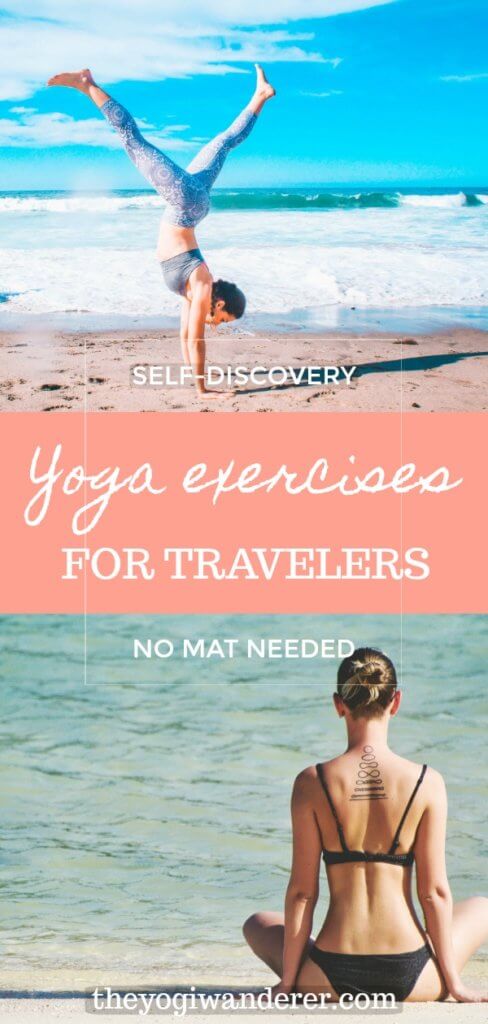 Yoga for travelers: simple yoga exercises ideas for beginners. Meditation tips, breathing techniques, and a step by step relaxation you can do before bed (including a free audio file). #yoga #yogaexercises #yogainspiration #yogafortravel #mindfulness