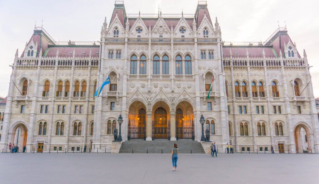 things to do in Budapest in 4 days - me in front of the Parliament building