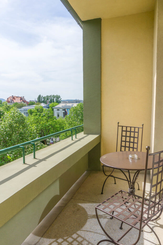 where to stay in Budapest: our balcony at Mamaison Hotel Andrassy