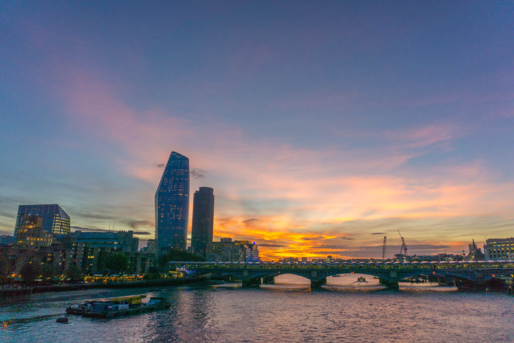 Sunset over the River Thames - 4 day London itinerary