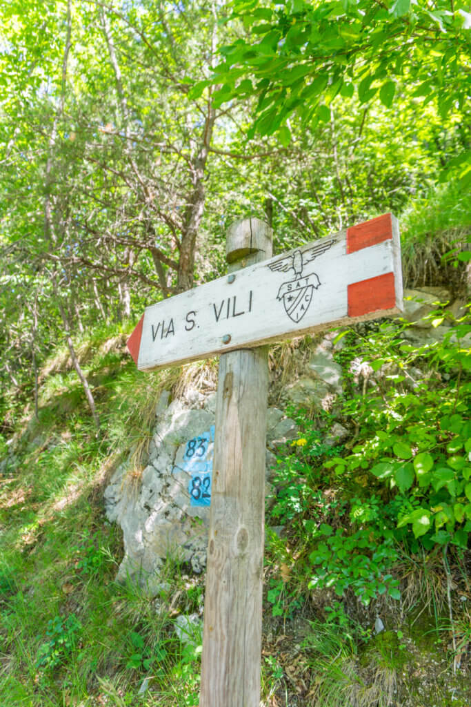 San Vili Pathway sign - things to do in the Dolomites