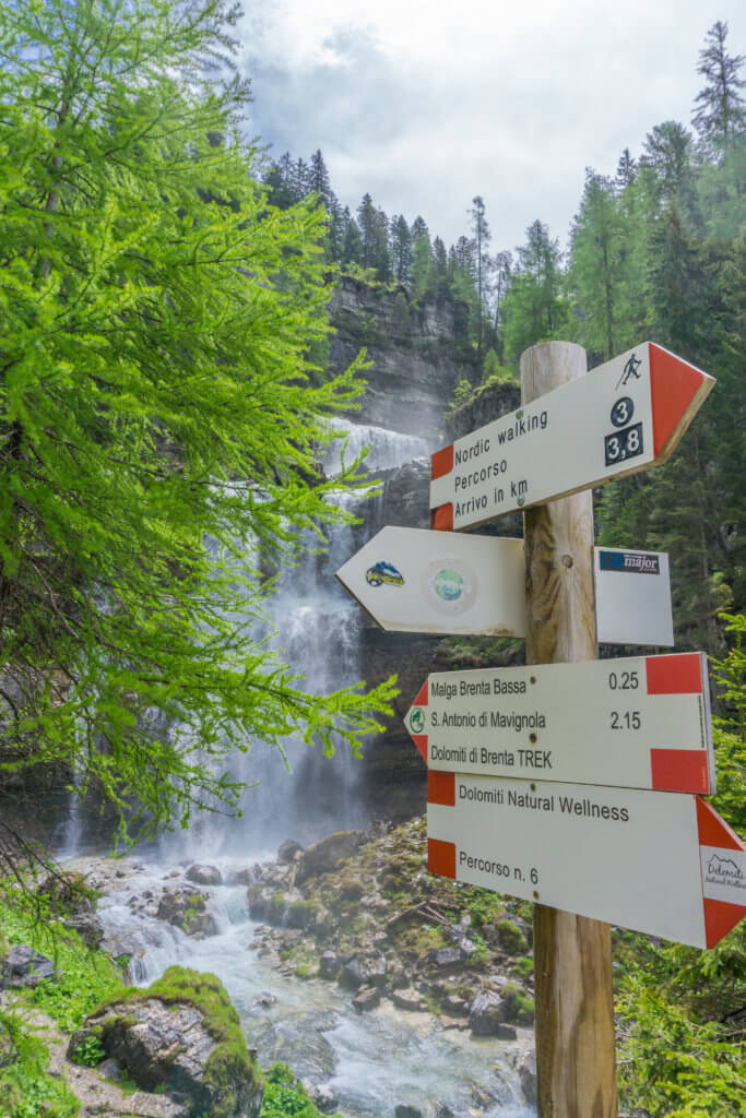 Vallesinella waterfall - things to do in the Dolomites in summer