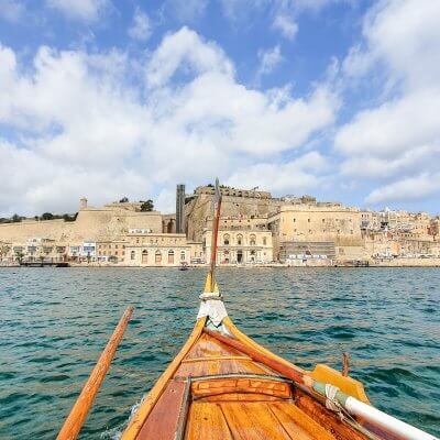 Valletta seen from a dghajsa traditional boat - best things to do in Valletta, Malta in one day