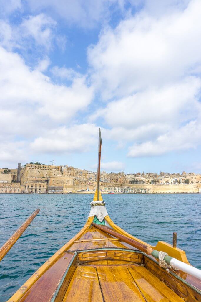 Valletta seen from a dghajsa traditional boat - best things to do in Valletta, Malta in one day