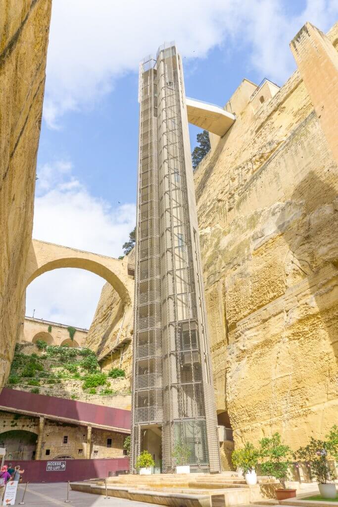 Lift to the Barrakka Gardens - things to see in Valletta