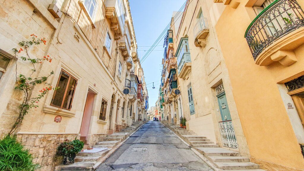 Street in Cospicua - where to stay in Malta
