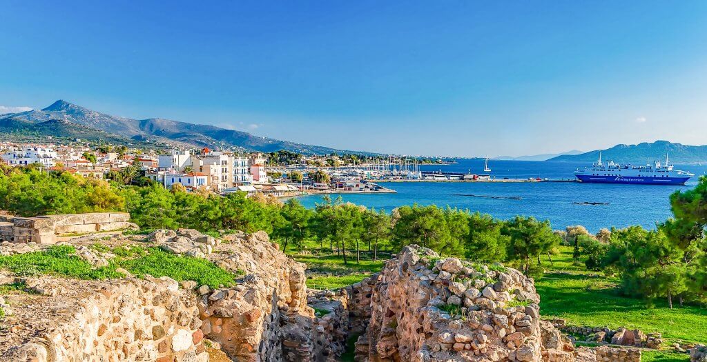 View of Aegina town - best day tours from Athens