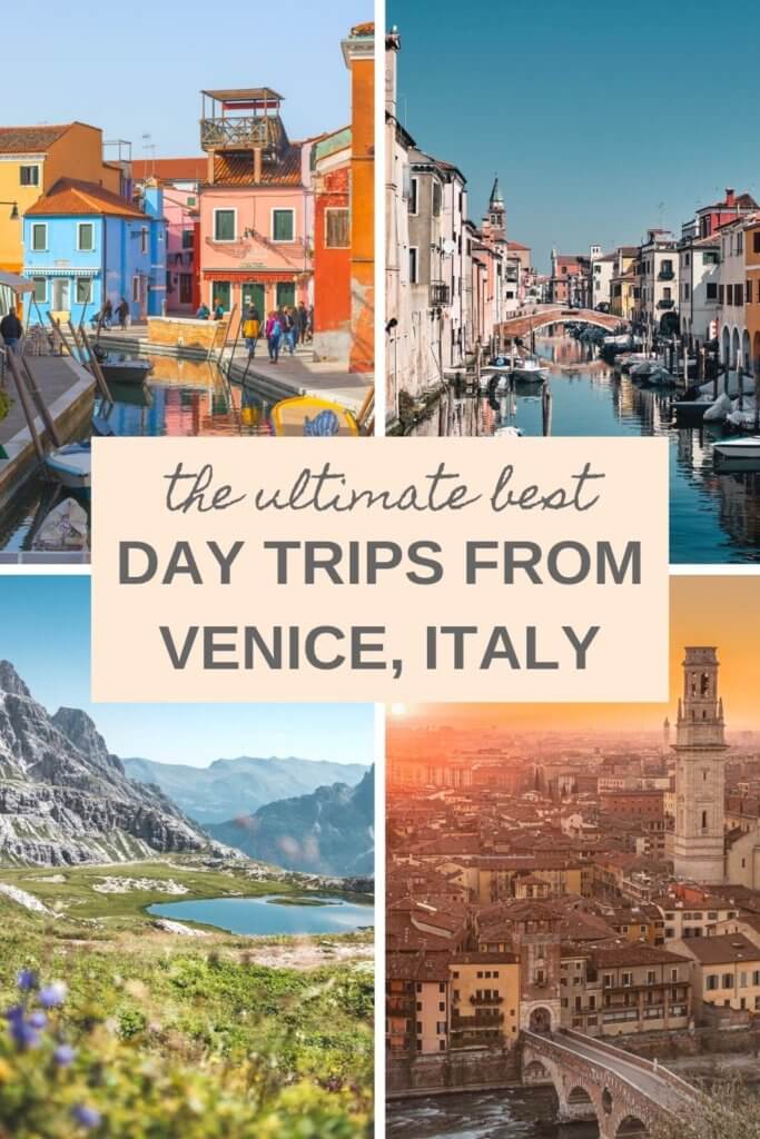 The ultimate list of the best day trips from Venice, Italy, including Murano, Burano, Torcello, Verona, Padua, Belluno in the Dolomites, Lake Garda, and much more. #Venice #Venicedaytrips #daytripsfromVenice #Italy #travelitaly #visititaly