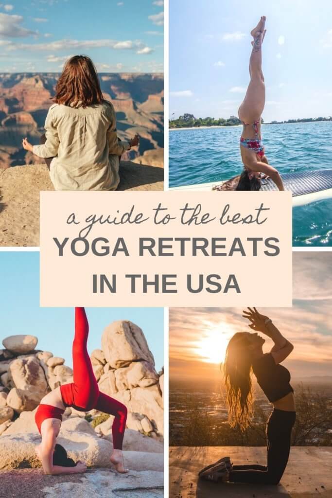 A list of the best yoga retreats in the USA, including yoga retreats in California, Florida, New York, Hawaii, Colorado, Arizona, Texas, and more. #yogaretreats #USAyogaretreats #USAtravel #yogatravel #wellnesstravel #yoga #USA #yogadestinations