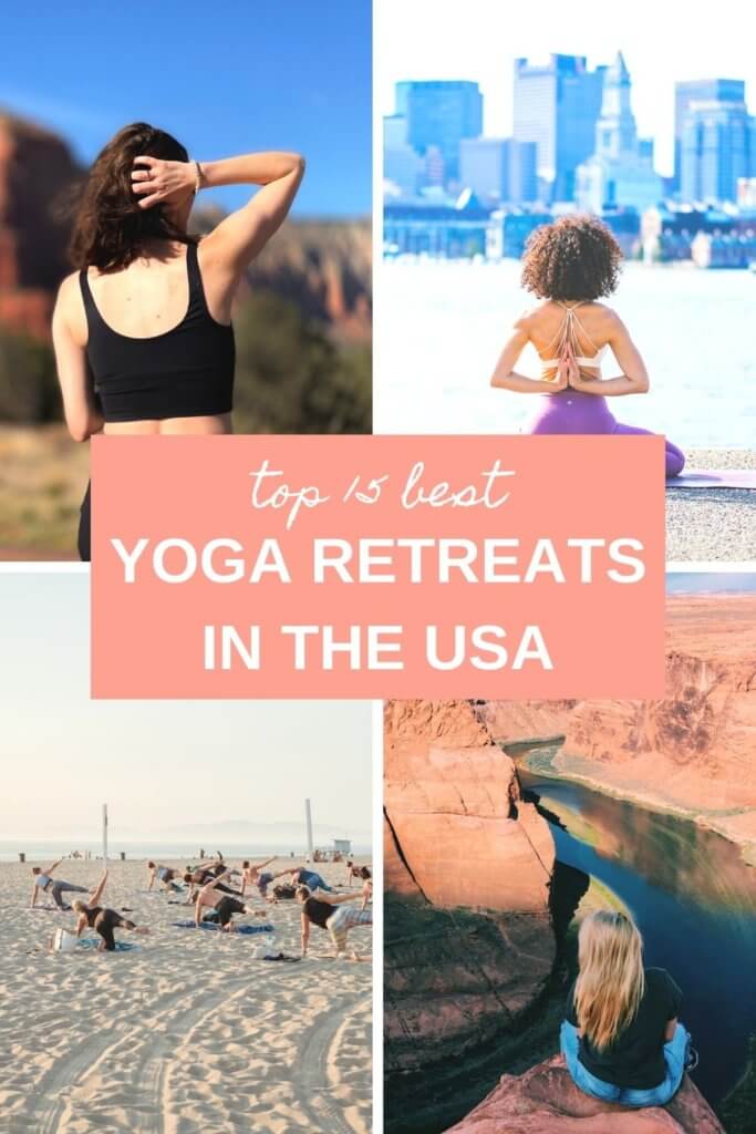 A list of the best yoga retreats in the USA, including yoga retreats in California, Florida, New York, Hawaii, Colorado, Arizona, Texas, and more. #yogaretreats #USAyogaretreats #USAtravel #yogatravel #wellnesstravel #yoga #USA #yogadestinations