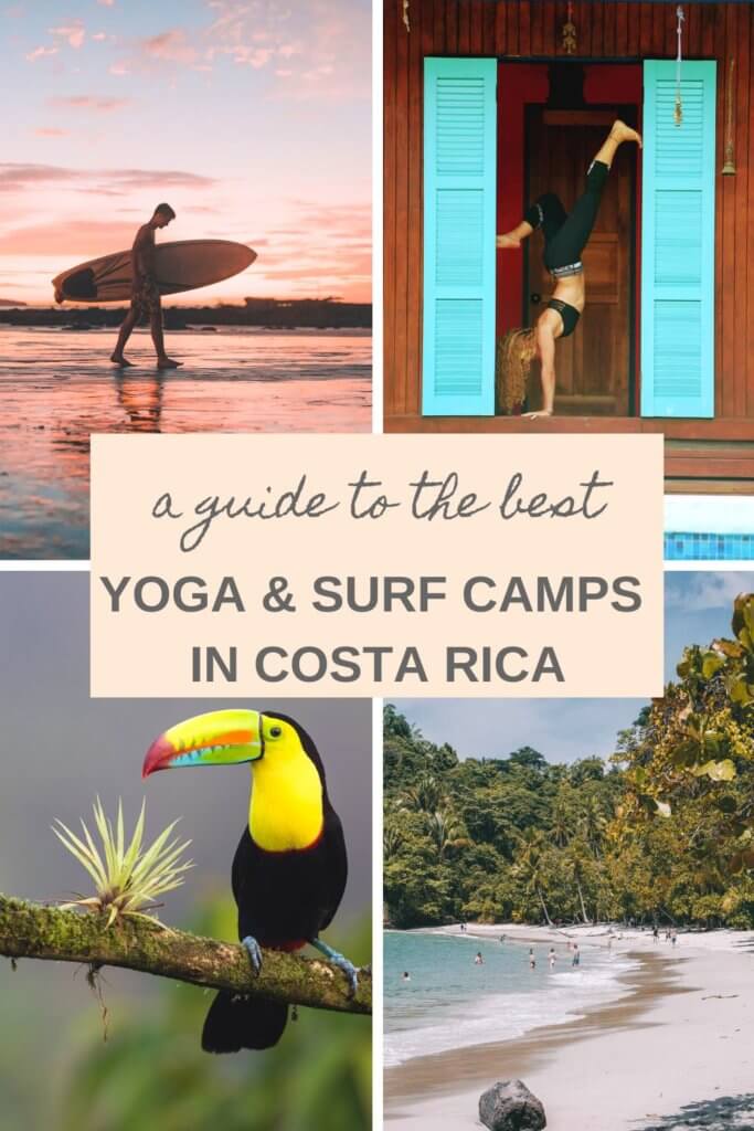 The best surf and yoga retreats in Costa Rica. Yoga and surf camps in Santa Teresa, Tamarindo, Nosara, and more. #surfandyogaretreats #yogaretreats #surfcamps #CostaRicasurfcamps #CostaRicayogaretreats