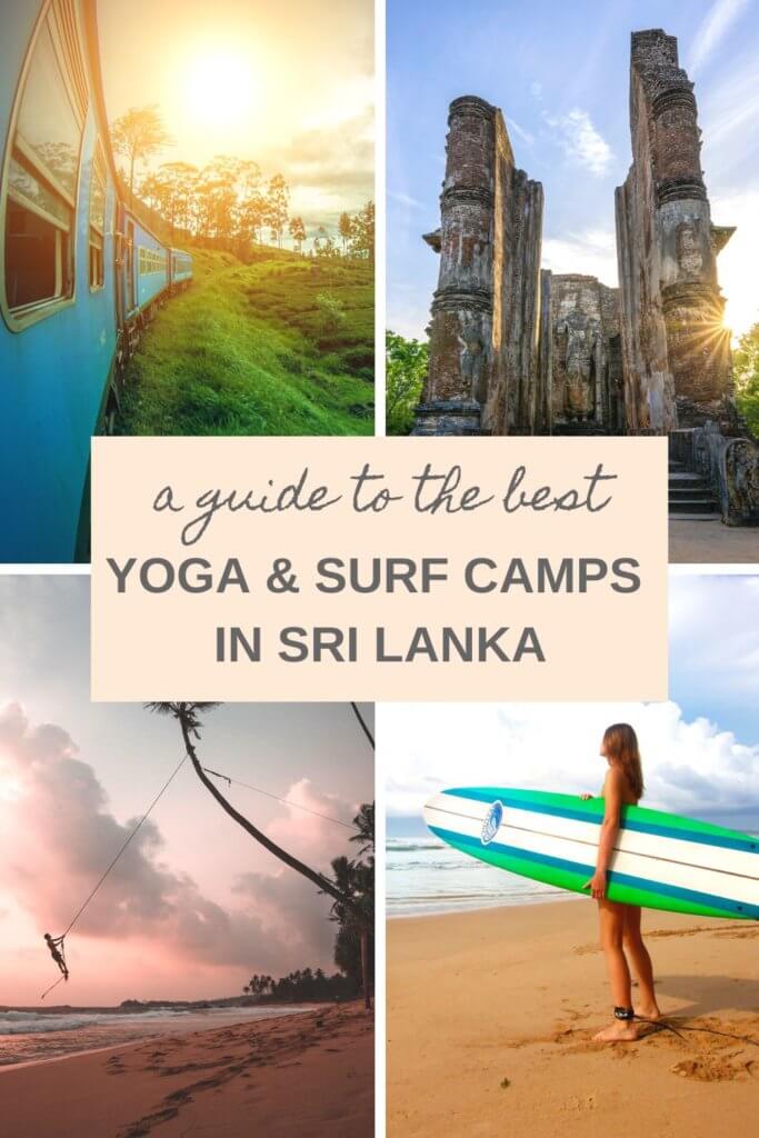 The best surf and yoga retreats in Sri Lanka. Yoga and surf camps in Weligama, Arugam Bay, Hiriketiya, and more. #yogaretreats #surfcamps #travelforyoga #wellnesstravel #SriLankayogaretreats #yogainSriLanka #SriLankasurfcamps #surfinginSriLanka #SriLankatravel